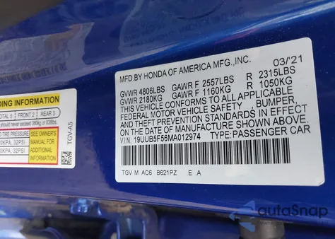 2021 Acura Tlx A-Spec Package from USA, damaged, VIN 19UUB5F56MA012974